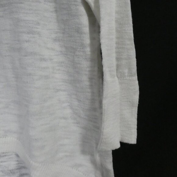JERSEY By JACOB | medium | Knit White Cotton Lightweight Long Sleeve Sweater - Picture 7 of 16